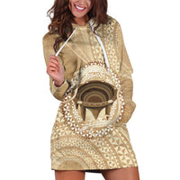 Tonga Skink Kava Bowl Hoodie Dress Vintage Tongan Ngatu Pattern