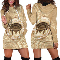 Tonga Skink Kava Bowl Hoodie Dress Vintage Tongan Ngatu Pattern