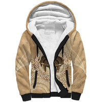 Tonga Skink Kava Bowl Sherpa Hoodie Vintage Tongan Ngatu Pattern