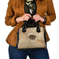 Tonga Skink Kava Bowl Shoulder Handbag Vintage Tongan Ngatu Pattern