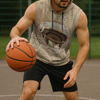 Tonga Skink Kava Bowl Sleeveless Hoodie Vintage Tongan Ngatu Pattern