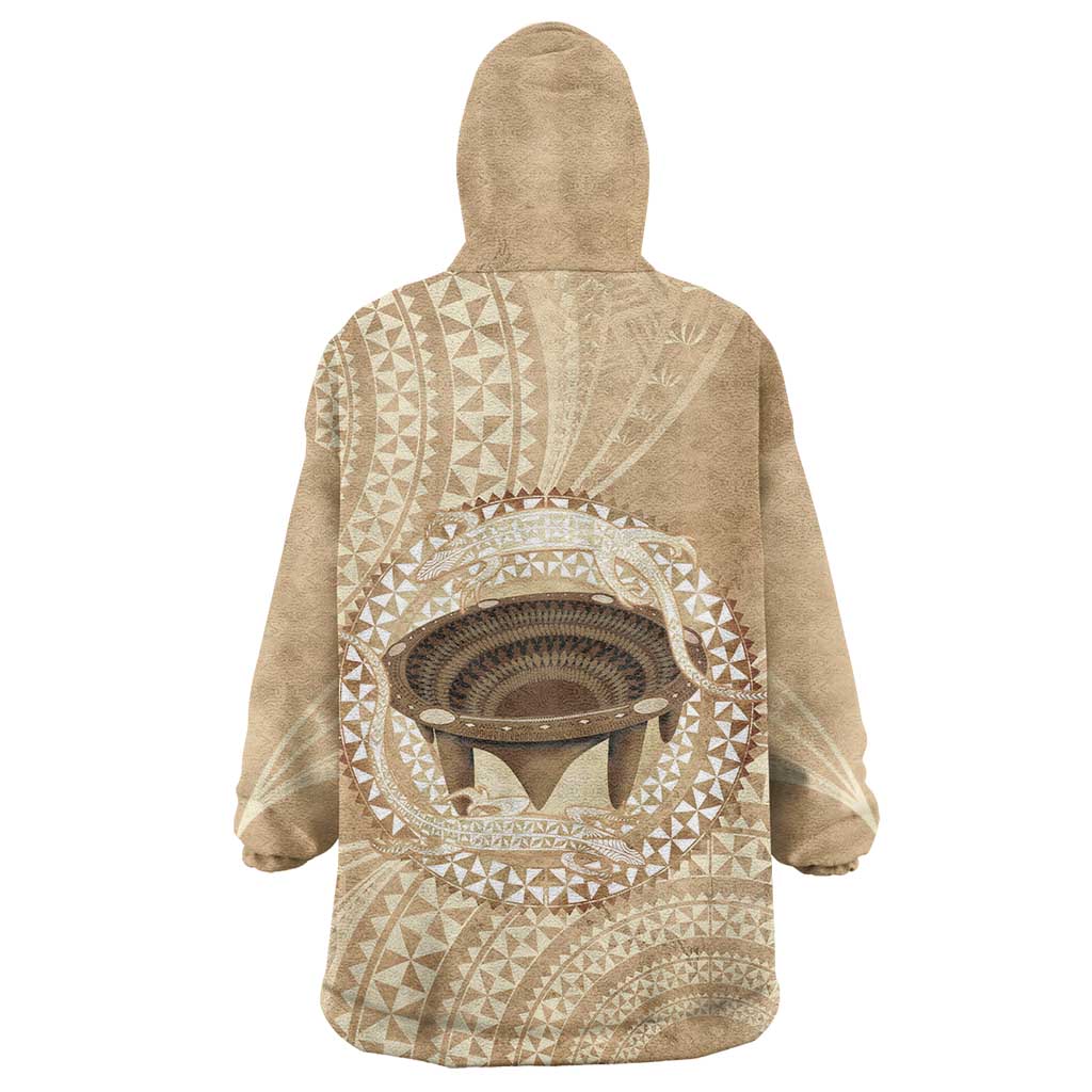 Tonga Skink Kava Bowl Wearable Blanket Hoodie Vintage Tongan Ngatu Pattern LT14 - Polynesian Pride