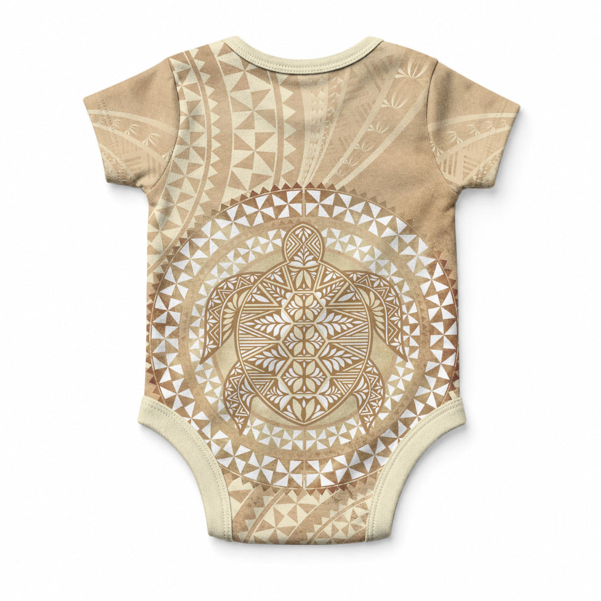 Tonga Ngatu Turtle Baby Onesie Vintage Tongan Tapa Cloth