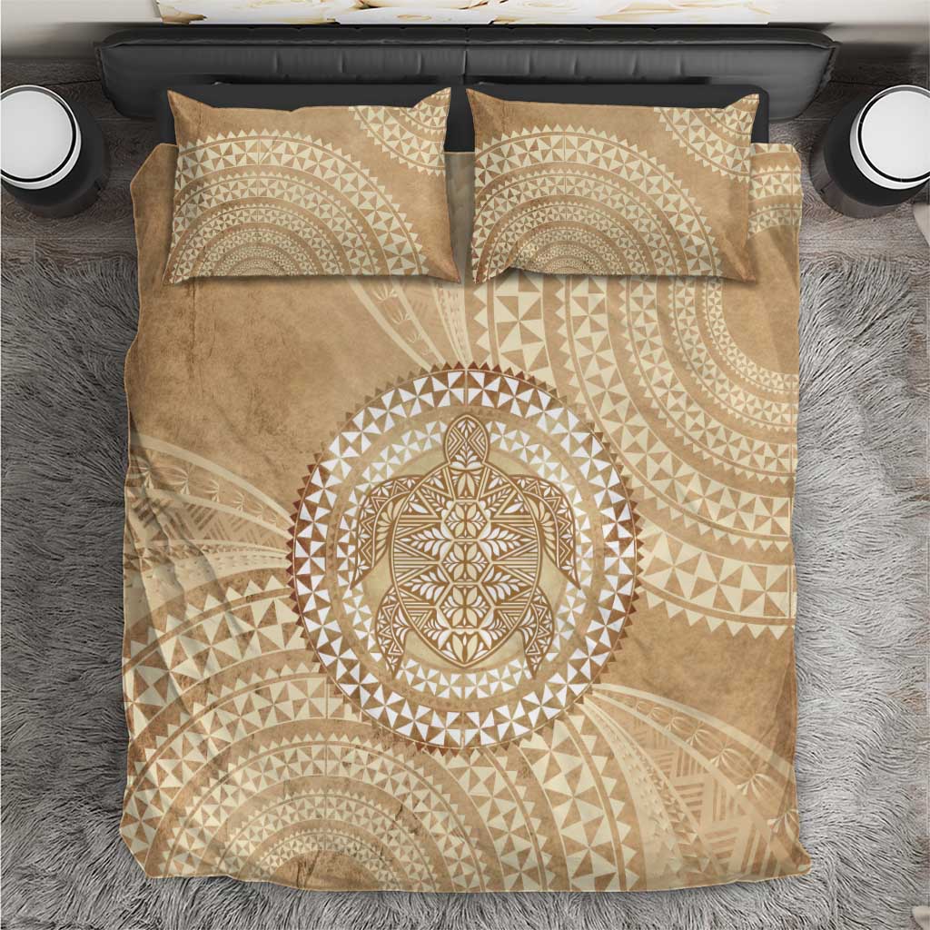 Tonga Ngatu Turtle Bedding Set Vintage Tongan Tapa Cloth