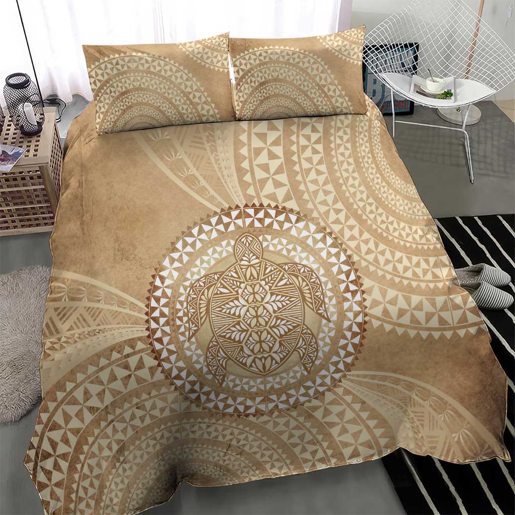 Tonga Ngatu Turtle Bedding Set Vintage Tongan Tapa Cloth
