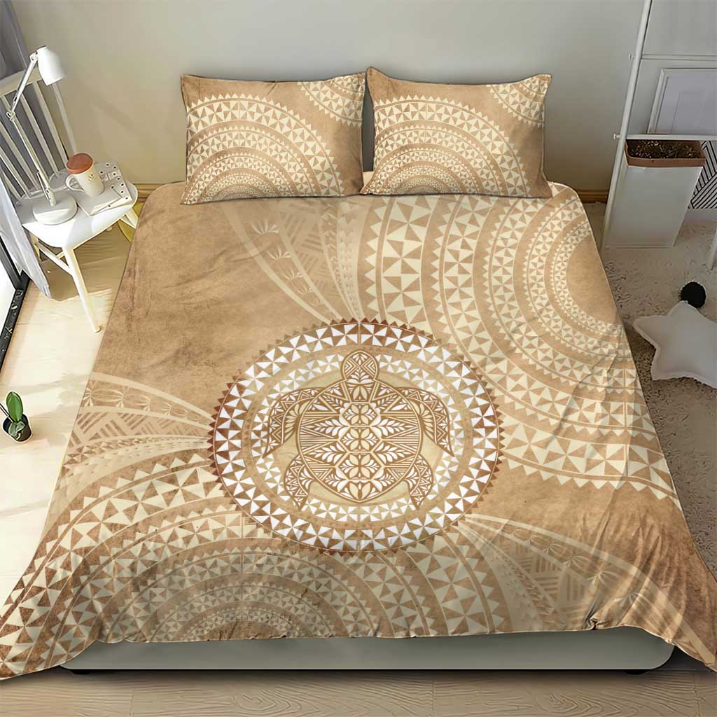 Tonga Ngatu Turtle Bedding Set Vintage Tongan Tapa Cloth