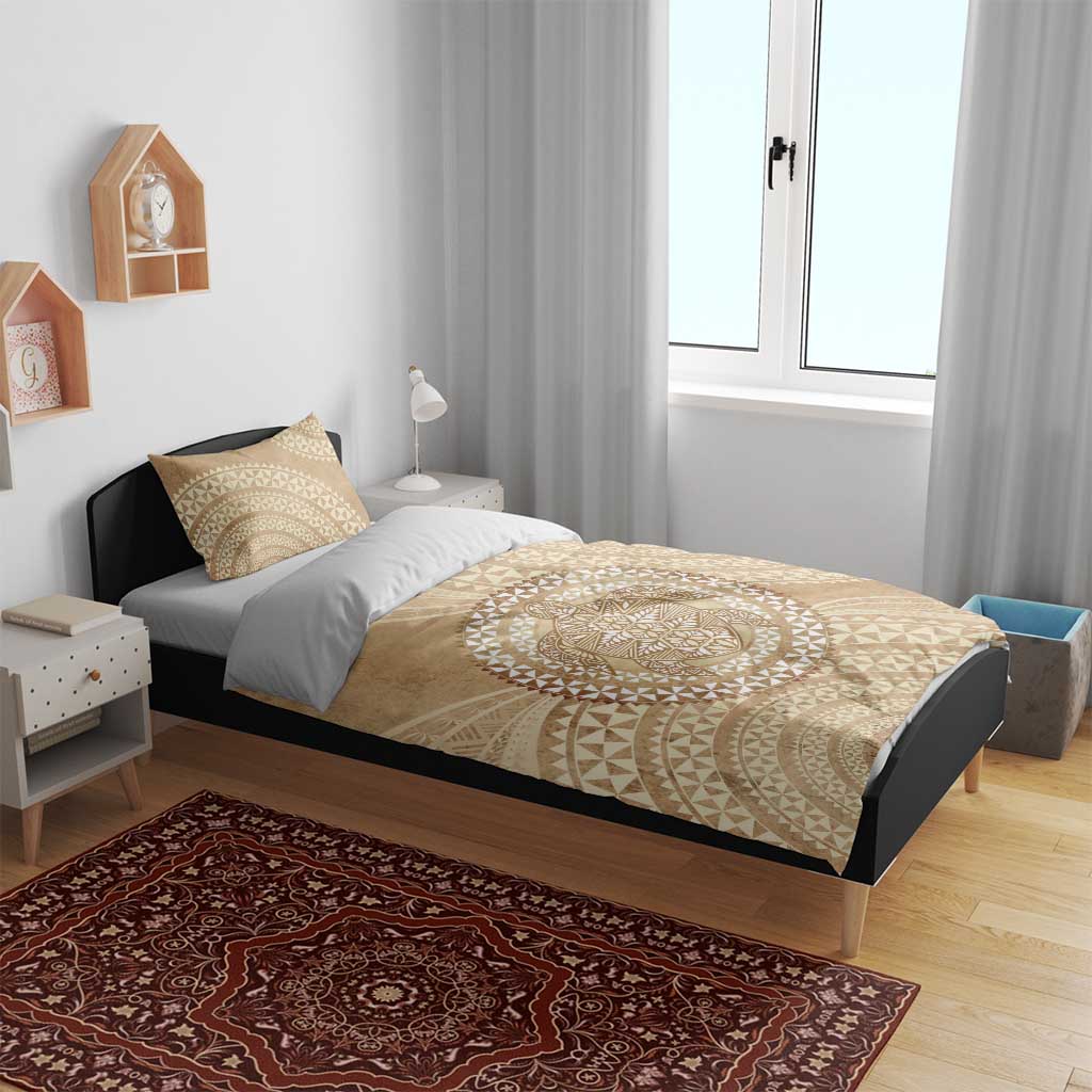 Tonga Ngatu Turtle Bedding Set Vintage Tongan Tapa Cloth