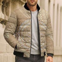Tonga Ngatu Turtle Bomber Puffer Jacket Vintage Tongan Tapa Cloth