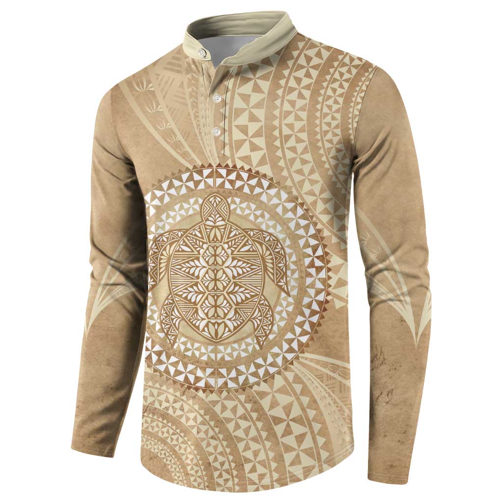 Tonga Ngatu Turtle Button Sweatshirt Vintage Tongan Tapa Cloth
