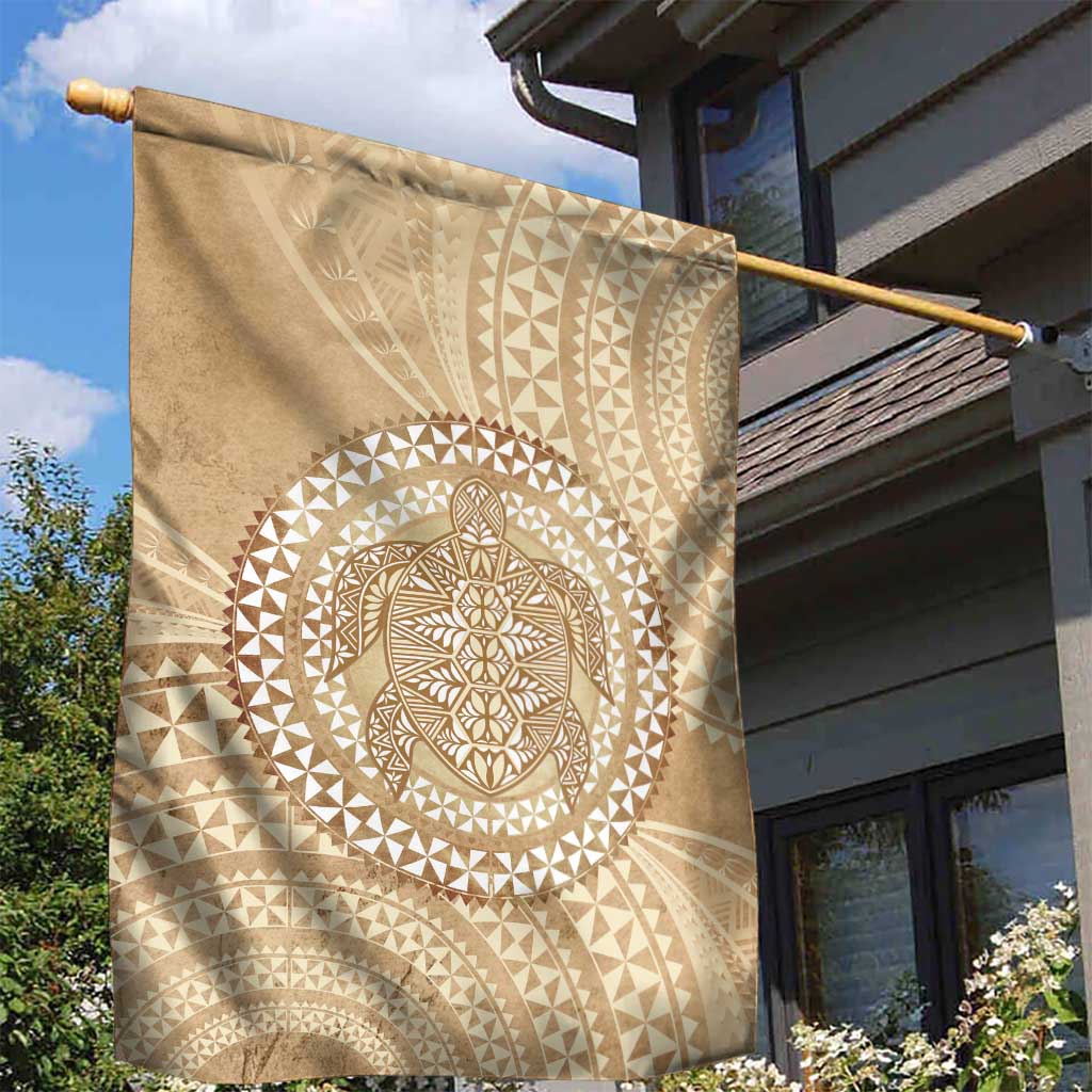 Tonga Ngatu Turtle Garden Flag Vintage Tongan Tapa Cloth