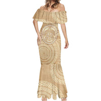 Tonga Ngatu Turtle Mermaid Dress Vintage Tongan Tapa Cloth