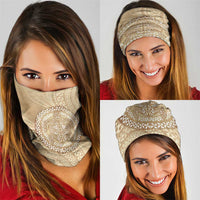 Tonga Ngatu Turtle Neck Gaiter Vintage Tongan Tapa Cloth
