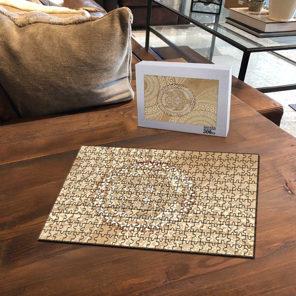Tonga Ngatu Turtle Puzzle Vintage Tongan Tapa Cloth
