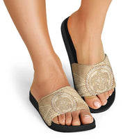 Tonga Ngatu Turtle Slide Sandals Vintage Tongan Tapa Cloth