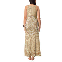 Tonga Ngatu Turtle Tank Maxi Dress Vintage Tongan Tapa Cloth