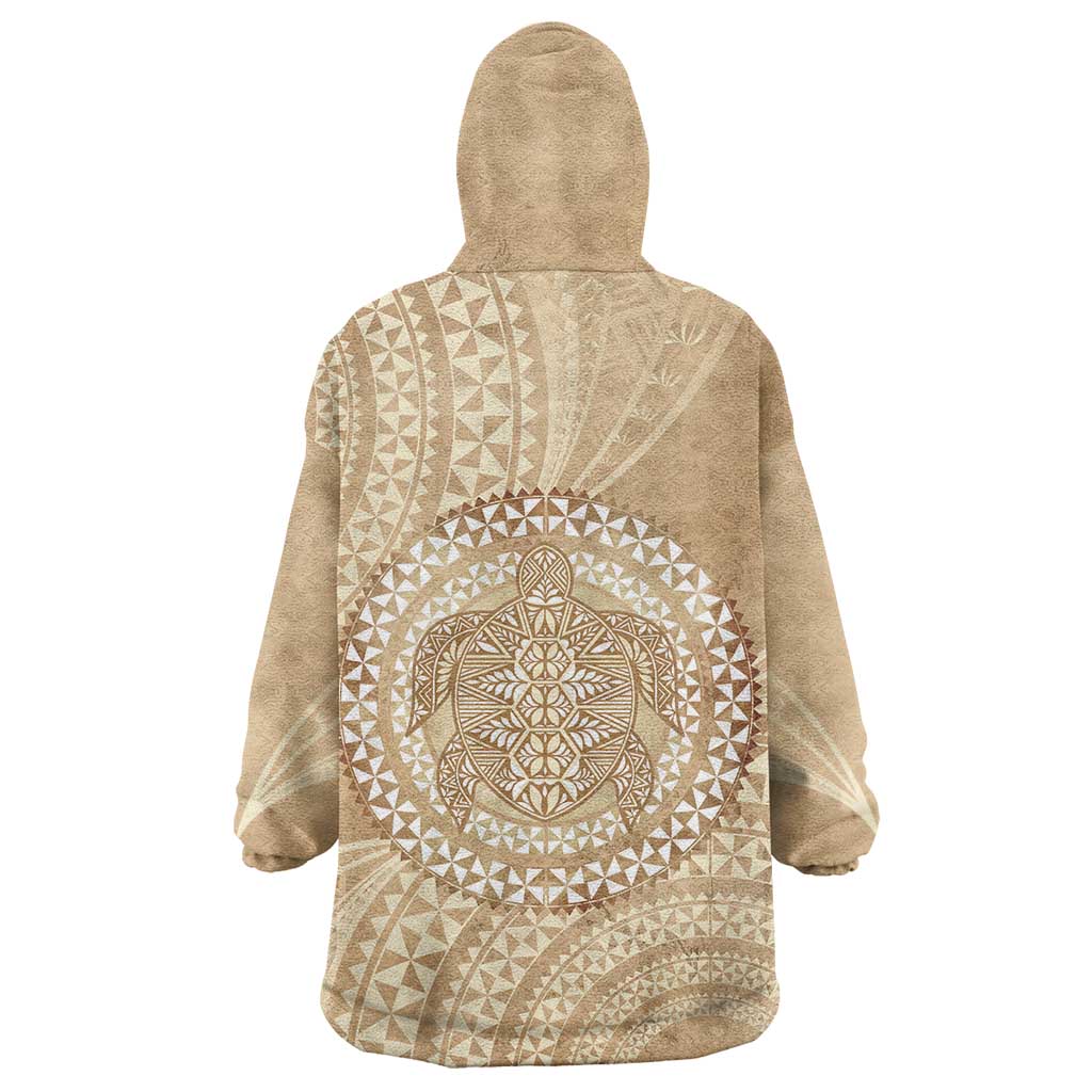 Tonga Ngatu Turtle Wearable Blanket Hoodie Vintage Tongan Tapa Cloth LT14 - Polynesian Pride