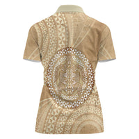 Tonga Ngatu Turtle Women Polo Shirt Vintage Tongan Tapa Cloth