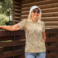 Tonga Ngatu Turtle Women Polo Shirt Vintage Tongan Tapa Cloth