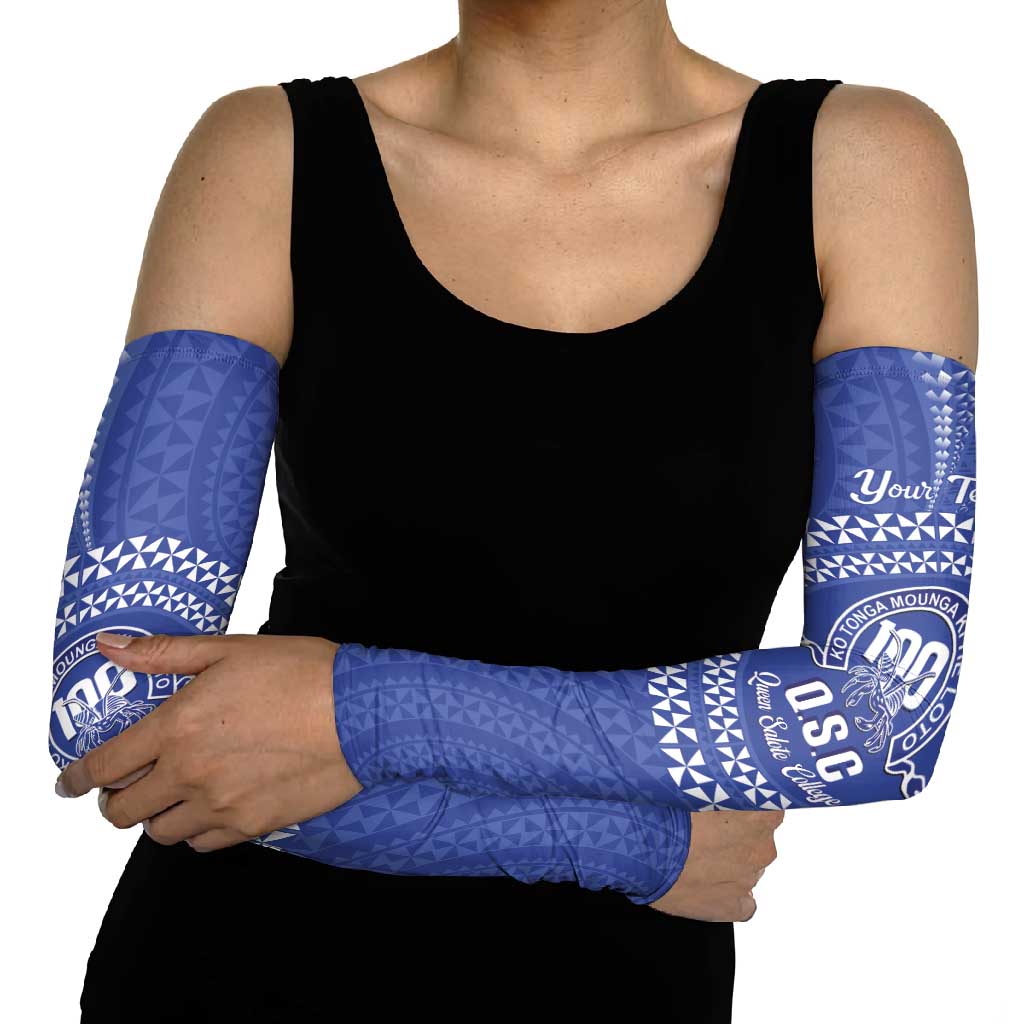 Queen Salote College 100th Anniversary Personalized Arm Sleeves Est 1926 Kolisi Fefine Tongan Ngatu Pattern