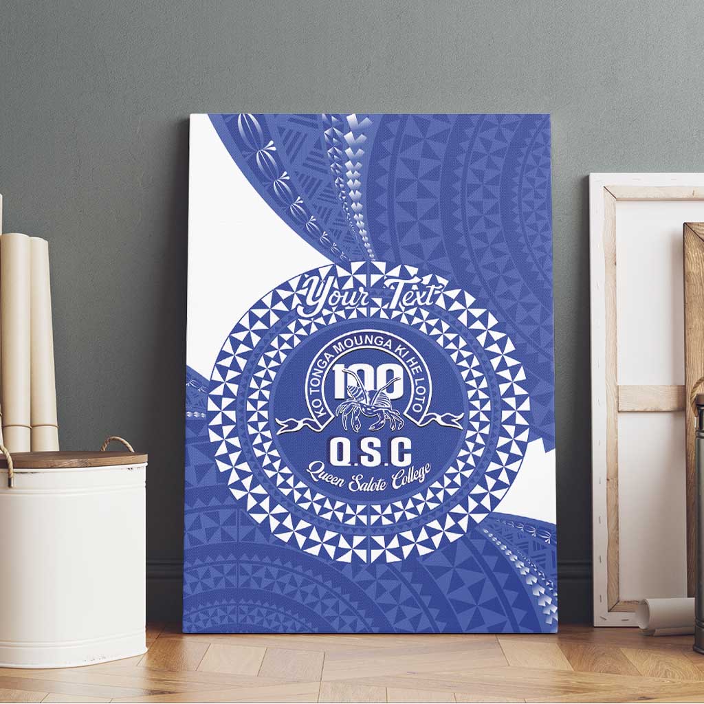 Queen Salote College 100th Anniversary Personalized Canvas Wall Art Est 1926 Kolisi Fefine Tongan Ngatu Pattern