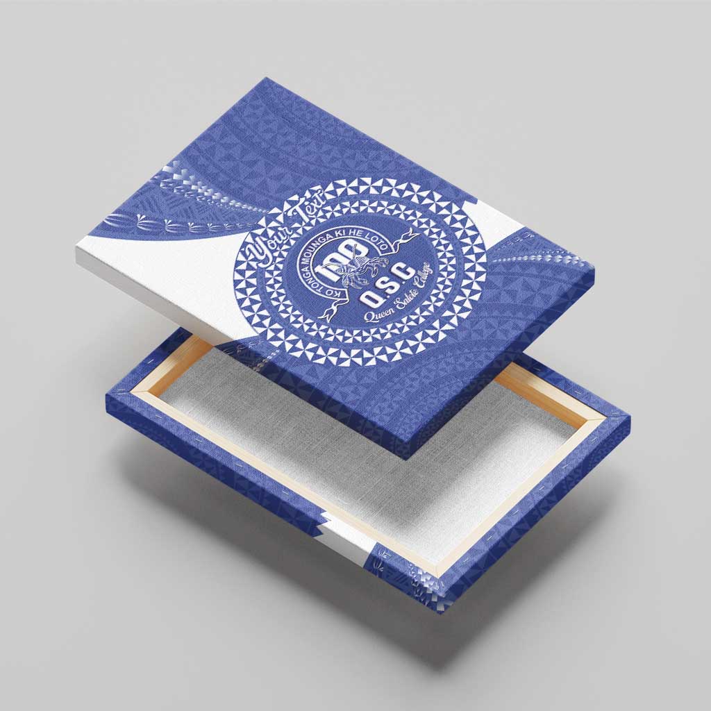 Queen Salote College 100th Anniversary Personalized Canvas Wall Art Est 1926 Kolisi Fefine Tongan Ngatu Pattern