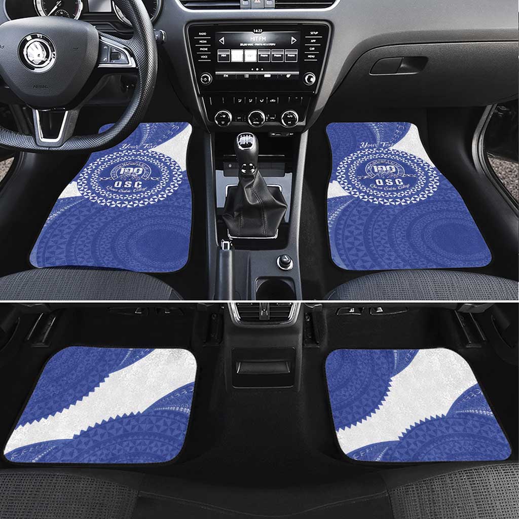Queen Salote College 100th Anniversary Personalized Car Mats Est 1926 Kolisi Fefine Tongan Ngatu Pattern