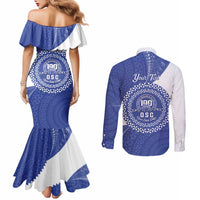 Queen Salote College 100th Anniversary Personalized Couples Matching Mermaid Dress and Long Sleeve Button Shirt Est 1926 Kolisi Fefine Tongan Ngatu Pattern LT14 - Polynesian Pride
