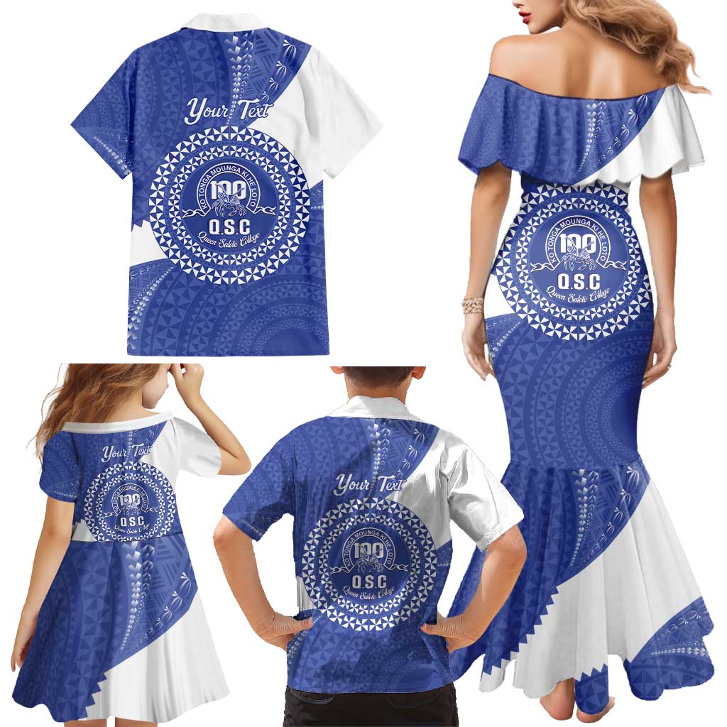 Queen Salote College 100th Anniversary Personalized Family Matching Mermaid Dress and Hawaiian Shirt Est 1926 Kolisi Fefine Tongan Ngatu Pattern LT14 - Polynesian Pride