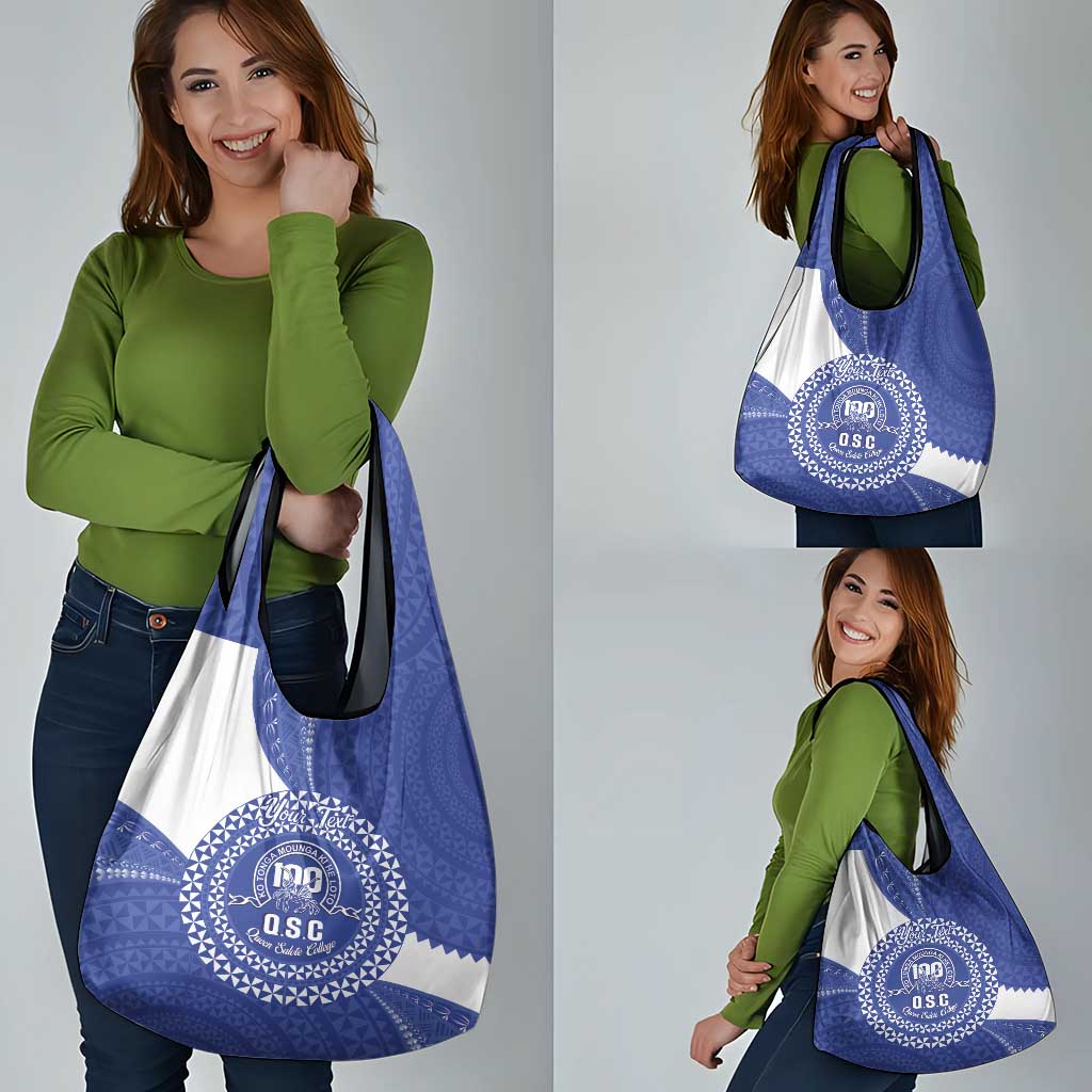 Queen Salote College 100th Anniversary Personalized Grocery Bag Est 1926 Kolisi Fefine Tongan Ngatu Pattern