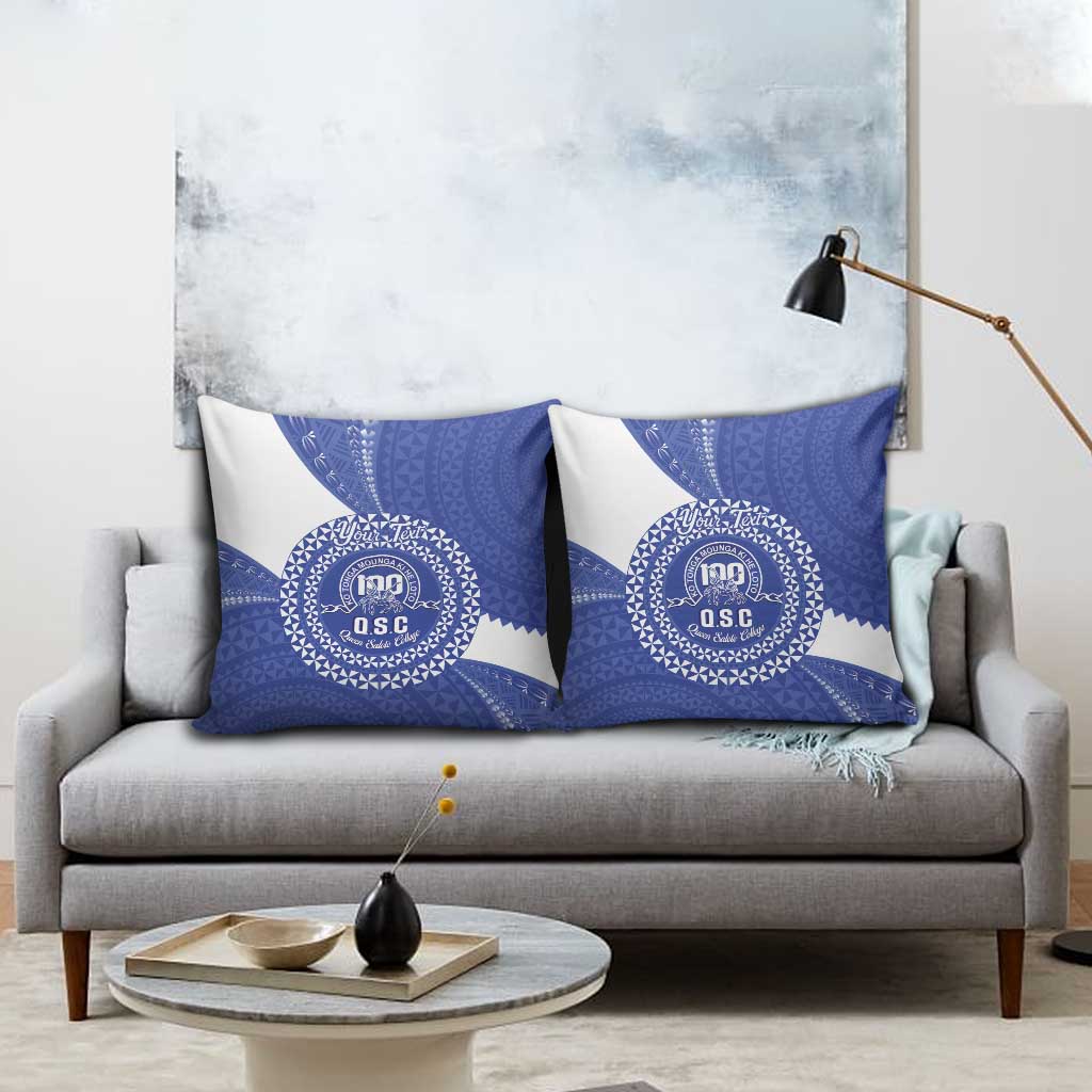 Queen Salote College 100th Anniversary Personalized Pillow Cover Est 1926 Kolisi Fefine Tongan Ngatu Pattern