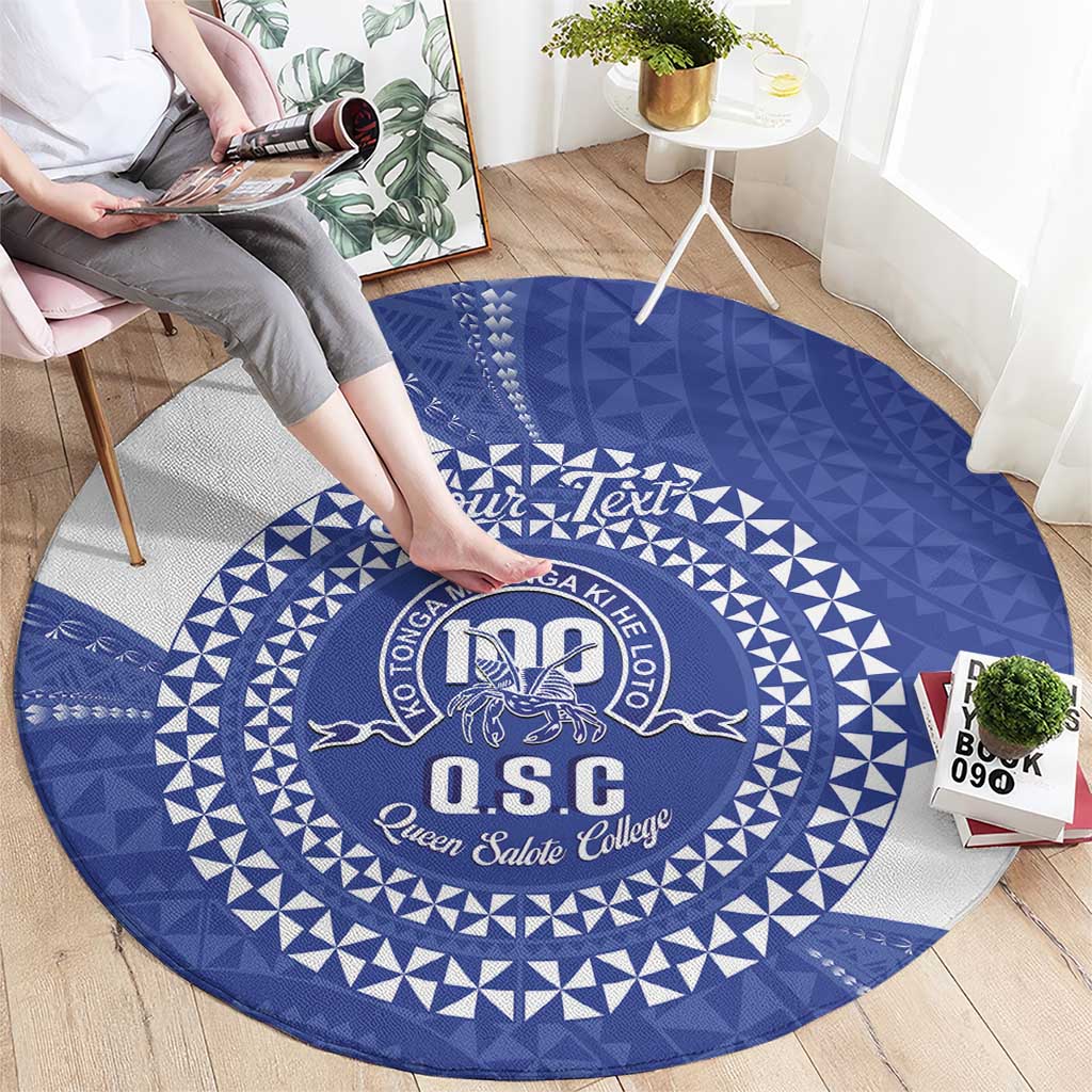 Queen Salote College 100th Anniversary Personalized Round Carpet Est 1926 Kolisi Fefine Tongan Ngatu Pattern