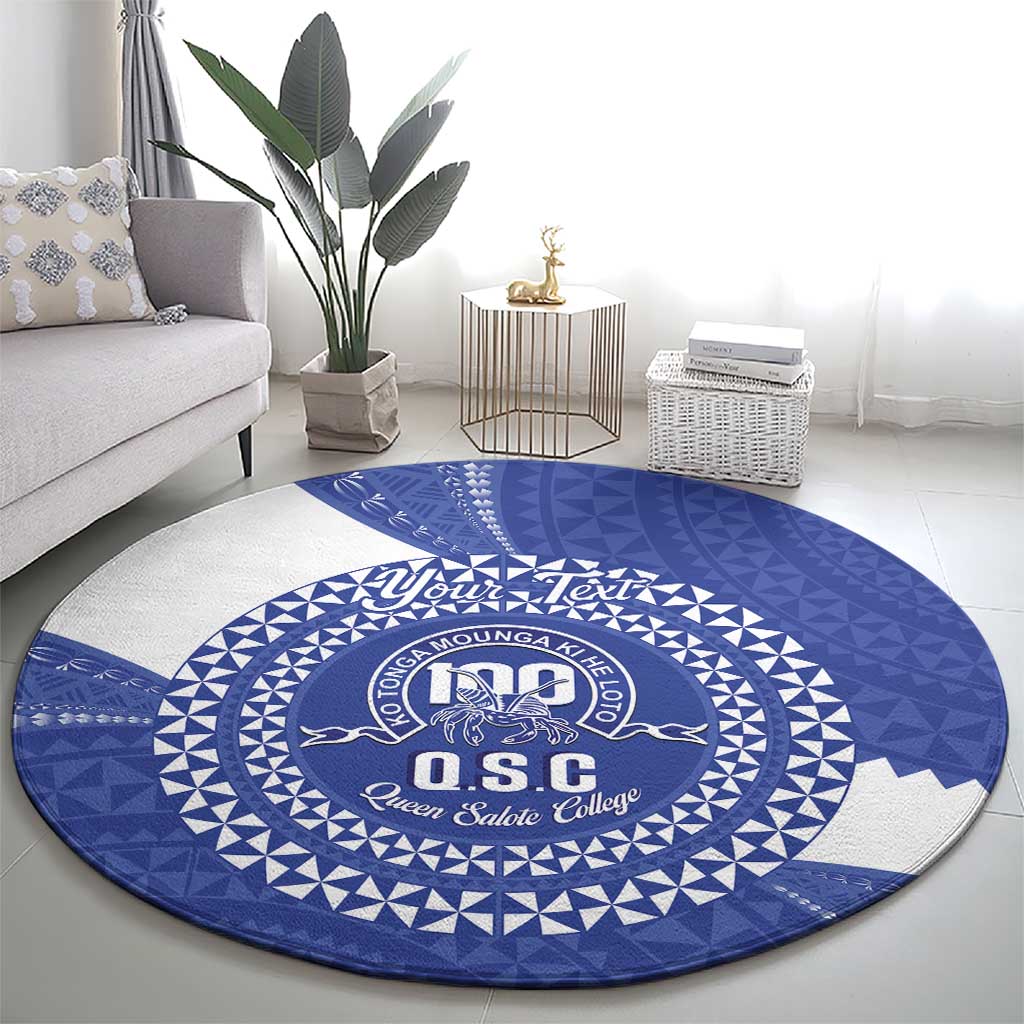 Queen Salote College 100th Anniversary Personalized Round Carpet Est 1926 Kolisi Fefine Tongan Ngatu Pattern