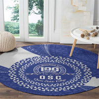 Queen Salote College 100th Anniversary Personalized Round Carpet Est 1926 Kolisi Fefine Tongan Ngatu Pattern