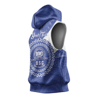 Queen Salote College 100th Anniversary Personalized Sleeveless Hoodie Est 1926 Kolisi Fefine Tongan Ngatu Pattern