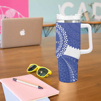 Queen Salote College 100th Anniversary Tumbler With Handle Est 1926 Kolisi Fefine Tongan Ngatu Pattern