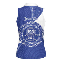 Queen Salote College 100th Anniversary Personalized Women Sleeveless Polo Shirt Est 1926 Kolisi Fefine Tongan Ngatu Pattern LT14 - Polynesian Pride