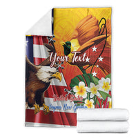 Personalised United States And Papua New Guinea Blanket USA Eagle With PNG Bird Of Paradise LT14 - Polynesian Pride