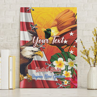 Personalised United States And Papua New Guinea Canvas Wall Art USA Eagle With PNG Bird Of Paradise LT14 Without Frame Red - Polynesian Pride