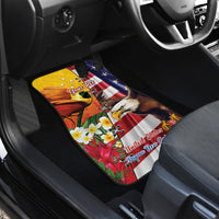 Personalised United States And Papua New Guinea Car Mats USA Eagle With PNG Bird Of Paradise LT14 - Polynesian Pride