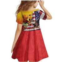 Personalised United States And Papua New Guinea Family Matching Mermaid Dress and Hawaiian Shirt USA Eagle With PNG Bird Of Paradise LT14 - Polynesian Pride