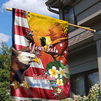 Personalised United States And Papua New Guinea Garden Flag USA Eagle With PNG Bird Of Paradise LT14 - Polynesian Pride
