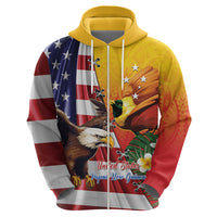 Personalised United States And Papua New Guinea Hoodie USA Eagle With PNG Bird Of Paradise