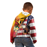 Personalised United States And Papua New Guinea Kid Hoodie USA Eagle With PNG Bird Of Paradise LT14 - Polynesian Pride
