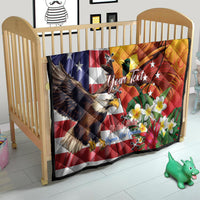 Personalised United States And Papua New Guinea Quilt USA Eagle With PNG Bird Of Paradise LT14 - Polynesian Pride