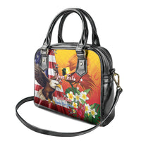 Personalised United States And Papua New Guinea Shoulder Handbag USA Eagle With PNG Bird Of Paradise LT14 - Polynesian Pride