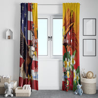 Personalised United States And Papua New Guinea Window Curtain USA Eagle With PNG Bird Of Paradise LT14 - Polynesian Pride