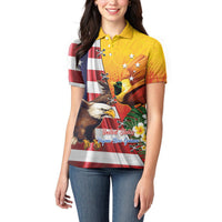 Personalised United States And Papua New Guinea Women Polo Shirt USA Eagle With PNG Bird Of Paradise LT14 - Polynesian Pride