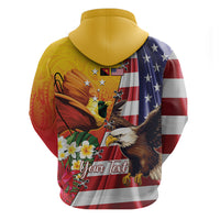 Personalised United States And Papua New Guinea Zip Hoodie USA Eagle With PNG Bird Of Paradise LT14 - Polynesian Pride