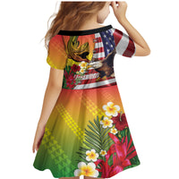 Personalised United States And Hawaii Family Matching Mermaid Dress and Hawaiian Shirt USA Eagle With Hawaiian Shark Tattoo LT14 - Polynesian Pride