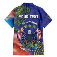 Personalised United States And Cook Islands Family Matching Mermaid Dress and Hawaiian Shirt USA Eagle Mix Polynesian Pattern LT14 - Polynesian Pride